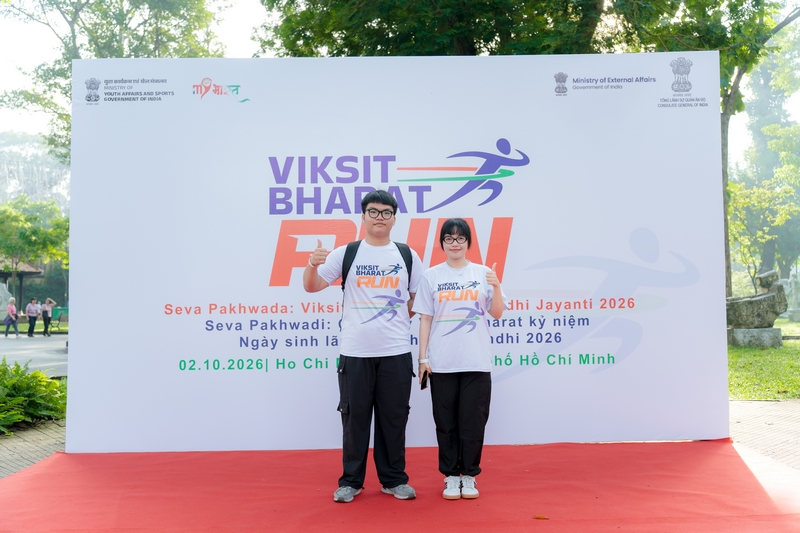 Khu vực check-in lưu lại những khoảnh khắc đầu tiên của người tham gia. check-in-su-kien-viksit-bharat-run-2026.jpg