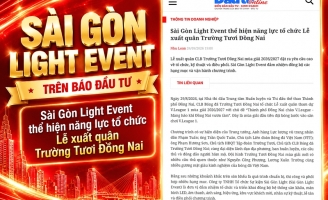Báo Đầu Tư đưa tin Sài Gòn Light Event - Góc nhìn từ dự án thực tế