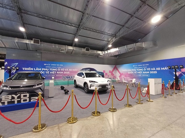 Tổ chức gian hàng trưng bày của BYD Oway Sài Gòn tại Triển lãm Phụ tùng Ô tô – Xe máy quốc tế Việt Nam 2025